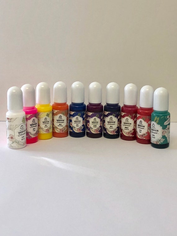 resin pigment dyes colorants uv resin white pink yellow blue orange violet carmine red green purple