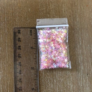 26# Transparent Pastel 4 point Star glitter 1tsp