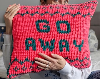 Go Away Pillow Crochet Pattern - DIGITAL PDF ONLY