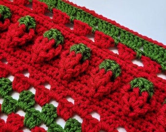 Strawberry Sunshine Blanket Crochet Pattern - DIGITAL PDF ONLY