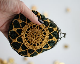 Gold and Jade Coin Purse Crochet Pattern PDF ONLY