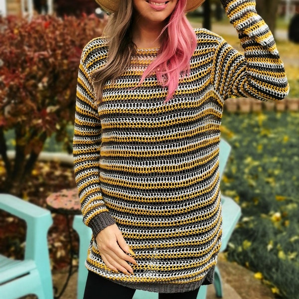 Freya Tunic Sweater Crochet Pattern - DIGITAL PDF ONLY