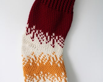 Fireside Christmas Stocking Crochet Pattern - PDF ONLY