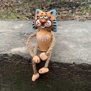 Handmade Ceramic Cat, Figurine Ceramic Cat, Statues Cat, Cartoon Cat, Sculpture Cats