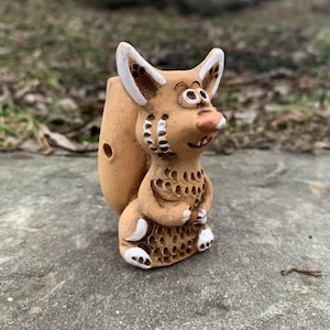 Handmade Ceramic Squirrel, Whistle Ceramic Squirrel, Statues Squirrel, Cartoon Squirrel, Musical Instrument Squirrel