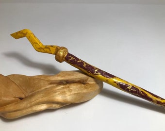 Hand Carved Wooden Hair Fork, Unique Hair Fork, Hair Fork, Hair Stick, Hand Painting, Accessories for Hair, Wooden Accessories, Lightning