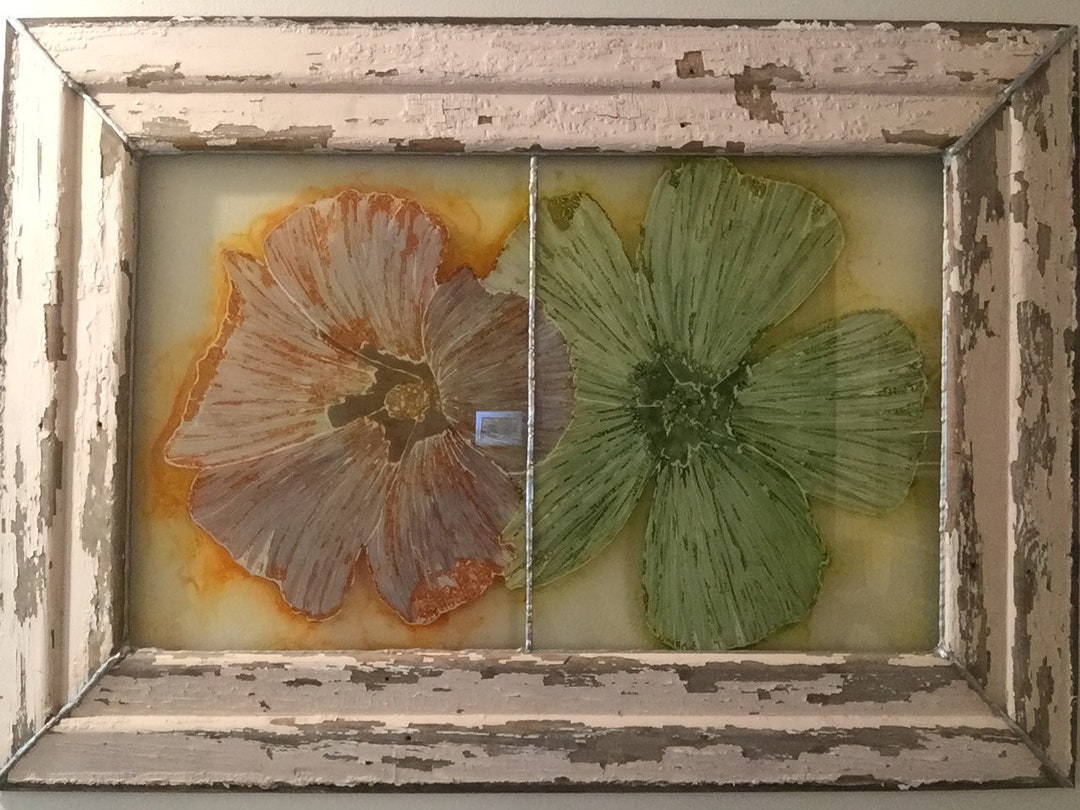 Glass Flower Wall Art Etsy