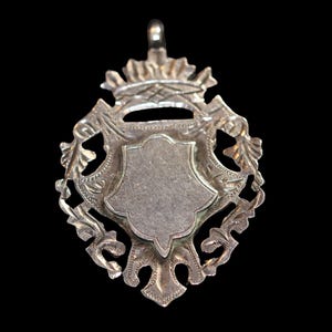 Edwardian sterling silver fob medal, hallmarked 1910