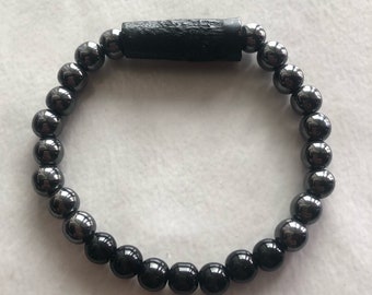 Metallic Gray & Black Stackable Bracelet