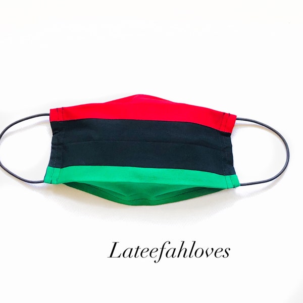 Pan-African Flag Eco Friendly Reusable Mask- Face Mask- Dust Mask- Fashion Mask Filter Pocket