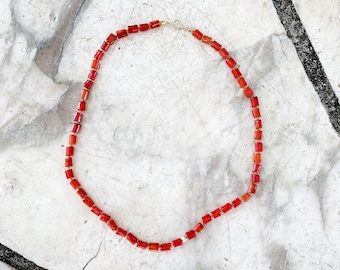 Coral & Gold Necklace