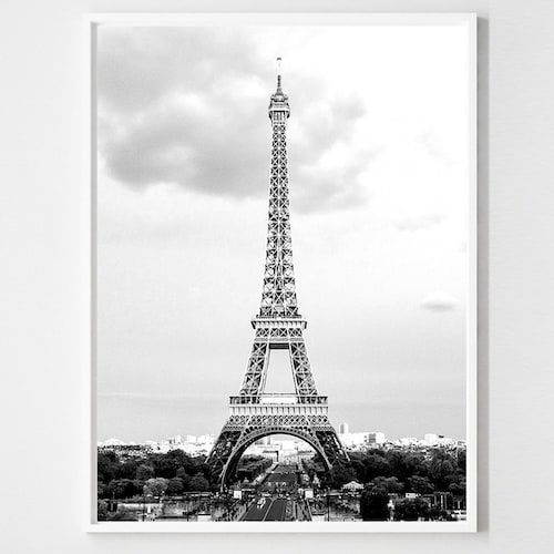 Eiffel Tower Art Black and White Art Paris Wall Art - Etsy