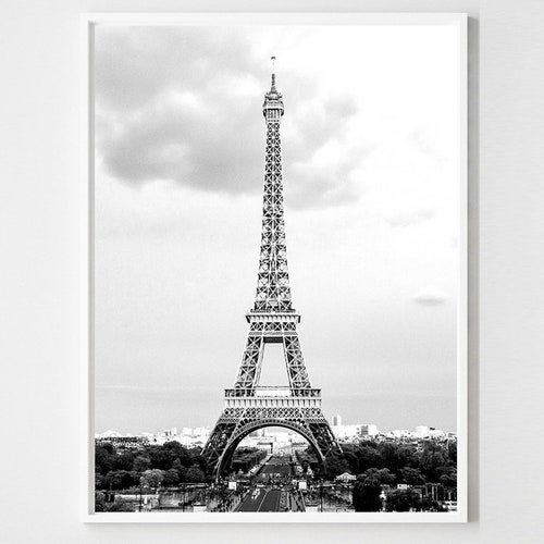 Eiffel Tower Art Black and White Art Paris Wall Art Etsy