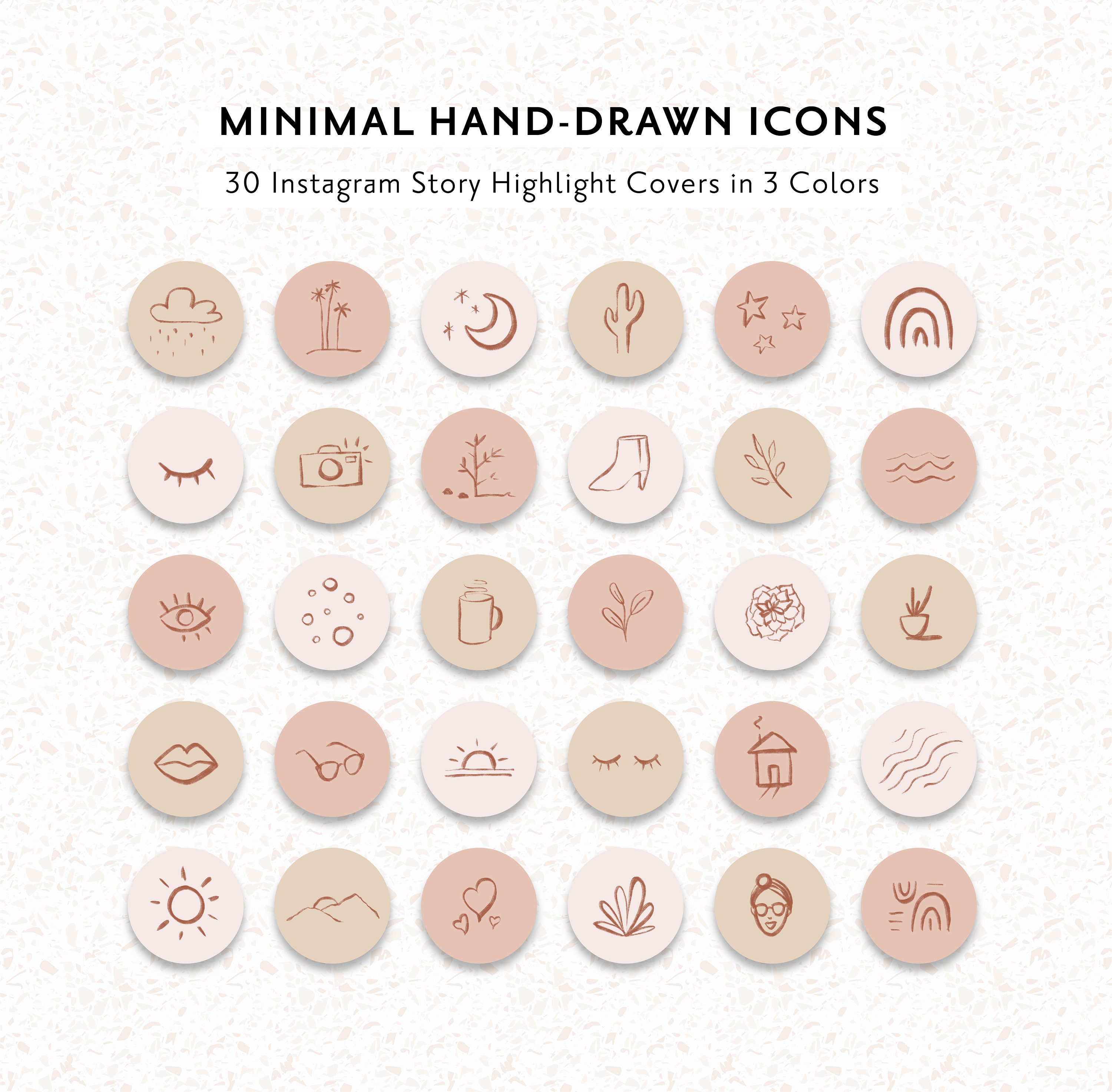 Minimal Hand-drawn Icons Instagram Story Highlight | Etsy
