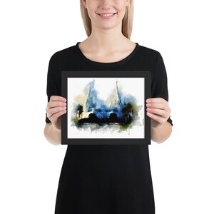 San Diego Temple Water Color Print