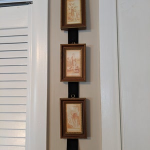 H K Antiqued Collection 3 Mini Framed Sepia Portraits on Velvet Ribbon