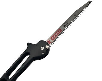 Sierra plegable ultraligera de 9&quot; con mango ergonómico para mochilerismo, senderismo, bushcraft y supervivencia.