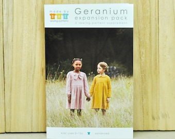 Geranium Dress Expansion Pack - Girl's Sewing Pattern by Made by Rae - For Woven Fabrics