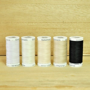 Gutermann Sew-All Polyester Thread - 274 yards/250 m - Black & Whites / Neutrals - Sold Separately