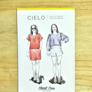 Cielo Top & Dress - Sewing Pattern by Closet Core - Four Variations - For Woven Fabrics - Beginner