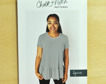Wasserfall Raglan - Schnittmuster von Chalk + Notch - Für Strickstoffe - Fortgeschrittene Anfänger
