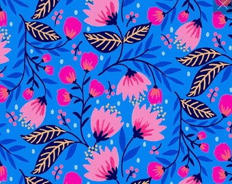 Vibrant Blooms - Parlor - Double Gauze by Paintbrush Studio - Organic Cotton