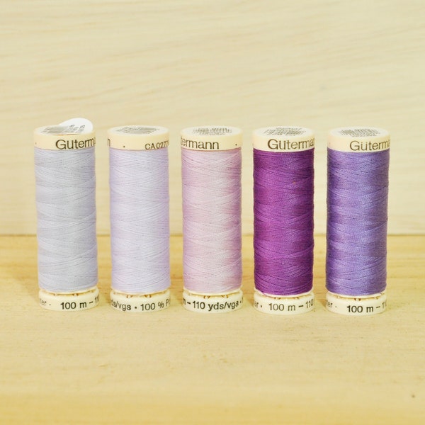 Gutermann Sew-All Polyester Thread - 110 yards/100 m - Violets - Sold Separately