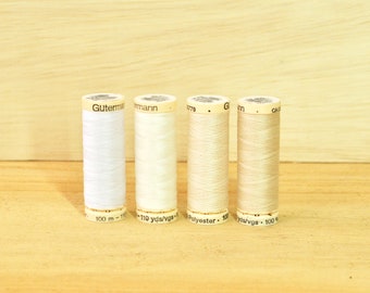 Gutermann Sew-All Polyester Thread - 110 yards/100 m - White & Off-Whites - Sold Separately