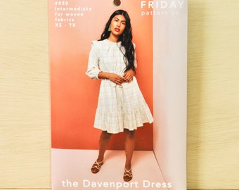 L'abito Davenport di Friday Pattern Co. - Cartamodello per tessuti