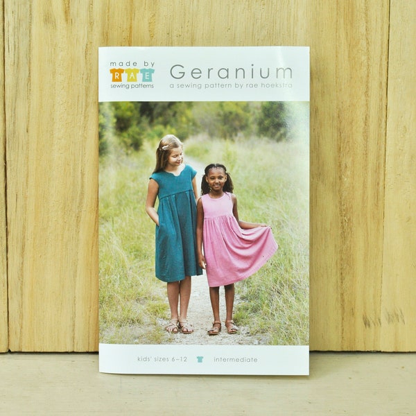Geranium Dress - Kid's Sizes 6 - 12 - Sewing Pattern by Made by Rae - For Woven Fabrics