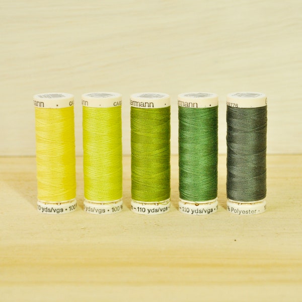 Gutermann Sew-All Polyester Thread - 110 yards/100 m - Yellow & Yellow-Greens - Sold Separately