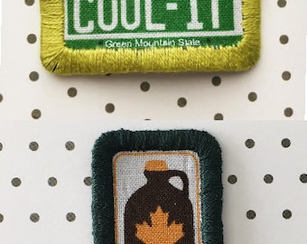 /"MAPLE SUGARING/" Iron On Embroidered Patch Syrup Vermont Pancakes