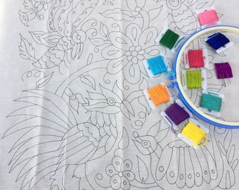 Otomi Goat and Flower Cross Stitch Pattern