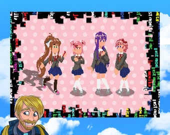 Digital A4 Print- Pixel Art Doki Doki Literature Club