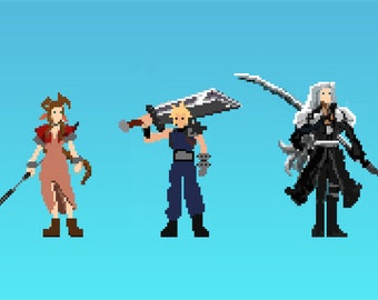 Final Fantasy 7 - Pixel Art A4 Print