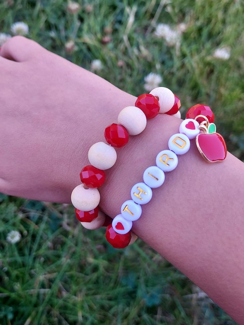 Back to School Bracelet Set Custom Kids Bracelets Toddler Etsy
