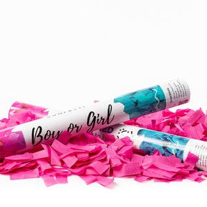 Baby Gender Reveal Cannon Smoke Powder, Confetti, and Streamers in
