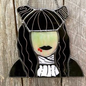 Nadja from What We Do In The Shadows stained glass suncatcher
