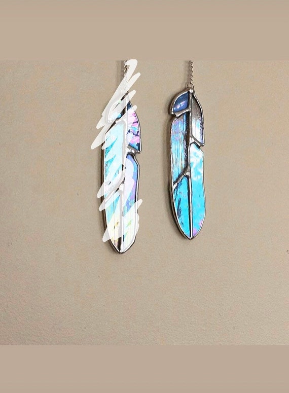 Classic Stained Glass Feather iridescent body
