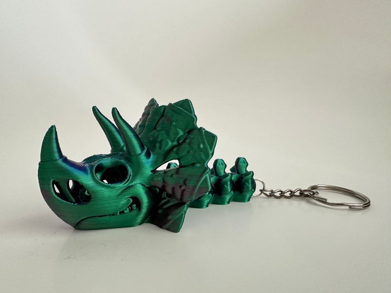 Dino Skeleton Keychain Triceratops