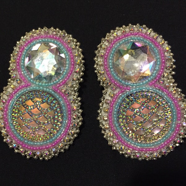 Handmade Beaded Native Powwow Glam Earrings