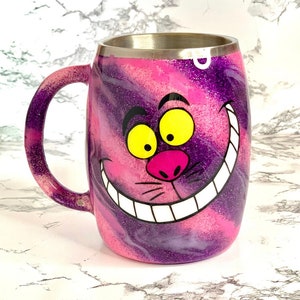 Wonderland Cat Glitter Tumbler | Customizable