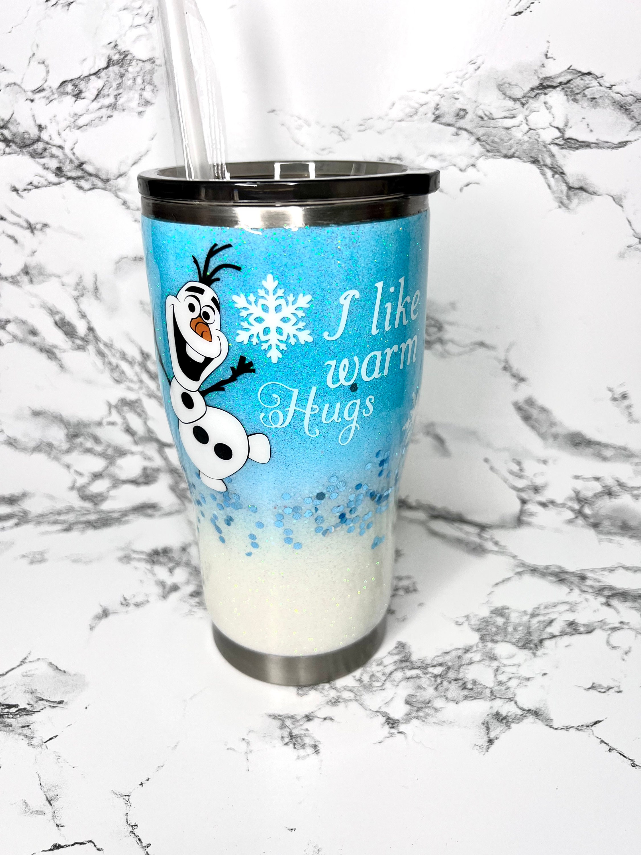 Confetti Snowglobe Cup with Lid & Straw - Winter Wonderland - 14oz