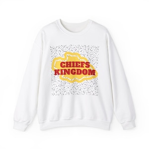 Chiefs Kingdom Crewneck Sweatshirt - Cozy Sportswear, Perfect for Game Day, Gift for Fans, Casual Wear, Unisex Apparel