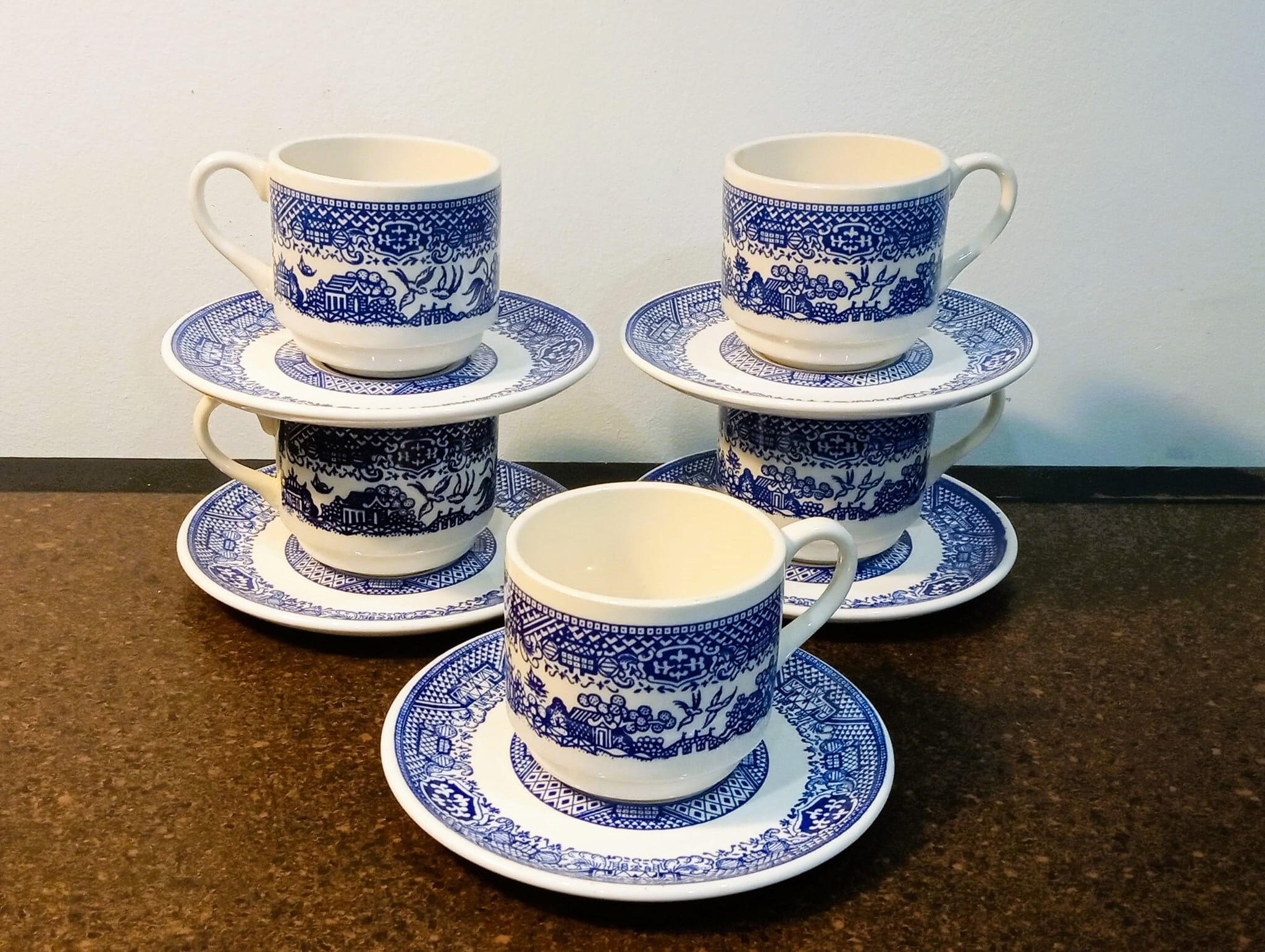 China Underglaze Porcelain Willow Ware By Royal China Vintage Scio