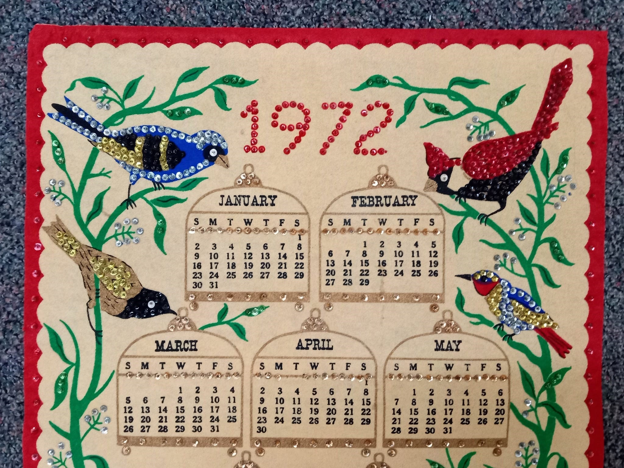 1972 Vintage Sequined Birds Felt Hand Sewn Sequins Yearly - Etsy 1972 Vintage Sequined Birds Felt Hand Sewn Sequins Yearly - Etsy