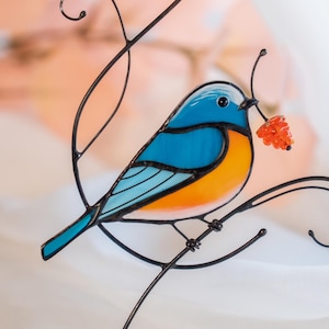 Little Bluebird Stained Glass Window Hangings First Mothers Day Gifts Custom Stained Glass Birds Suncatcher Get Well Soon Gift