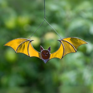 Vampire Stained Glass Suncatcher  Halloween Decor Gothic Stained Glass Window Hangings Bat Light Catcher Halloween Gifts
