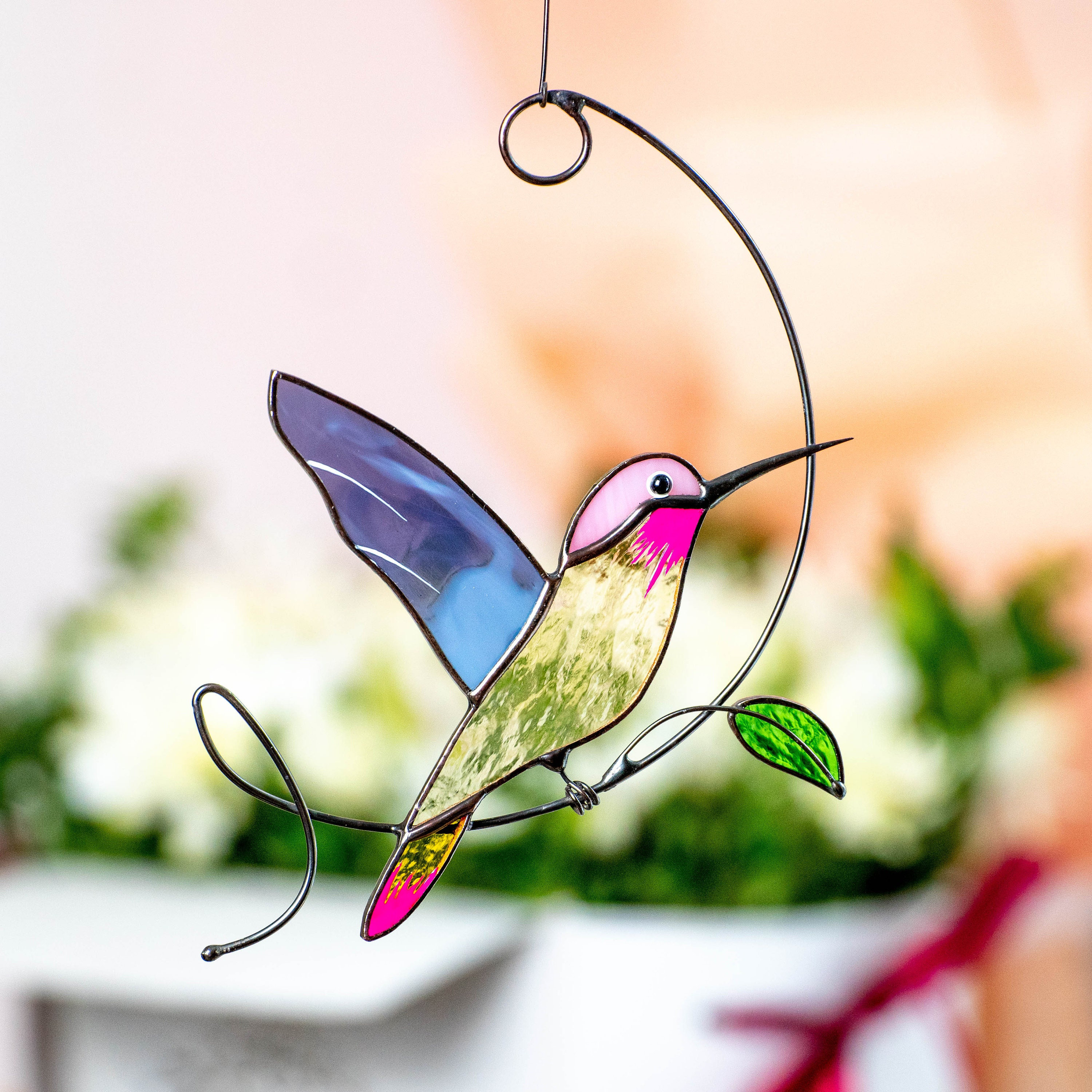 Home & Garden - Décor - Window Treatments - Fine Art Lighting Stained Glass  Hummingbird Window Panel - Online Shopping for Canadians