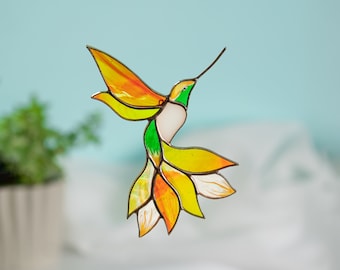 Hummingbird Stained Glass Window Hangings Mothers Day Gifts Stained Glass Bird Suncatcher Hummingbird Feeders Stained Glass Art